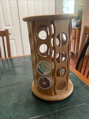 Wooden Coffee Pod Carousel Holder - Natural Finish